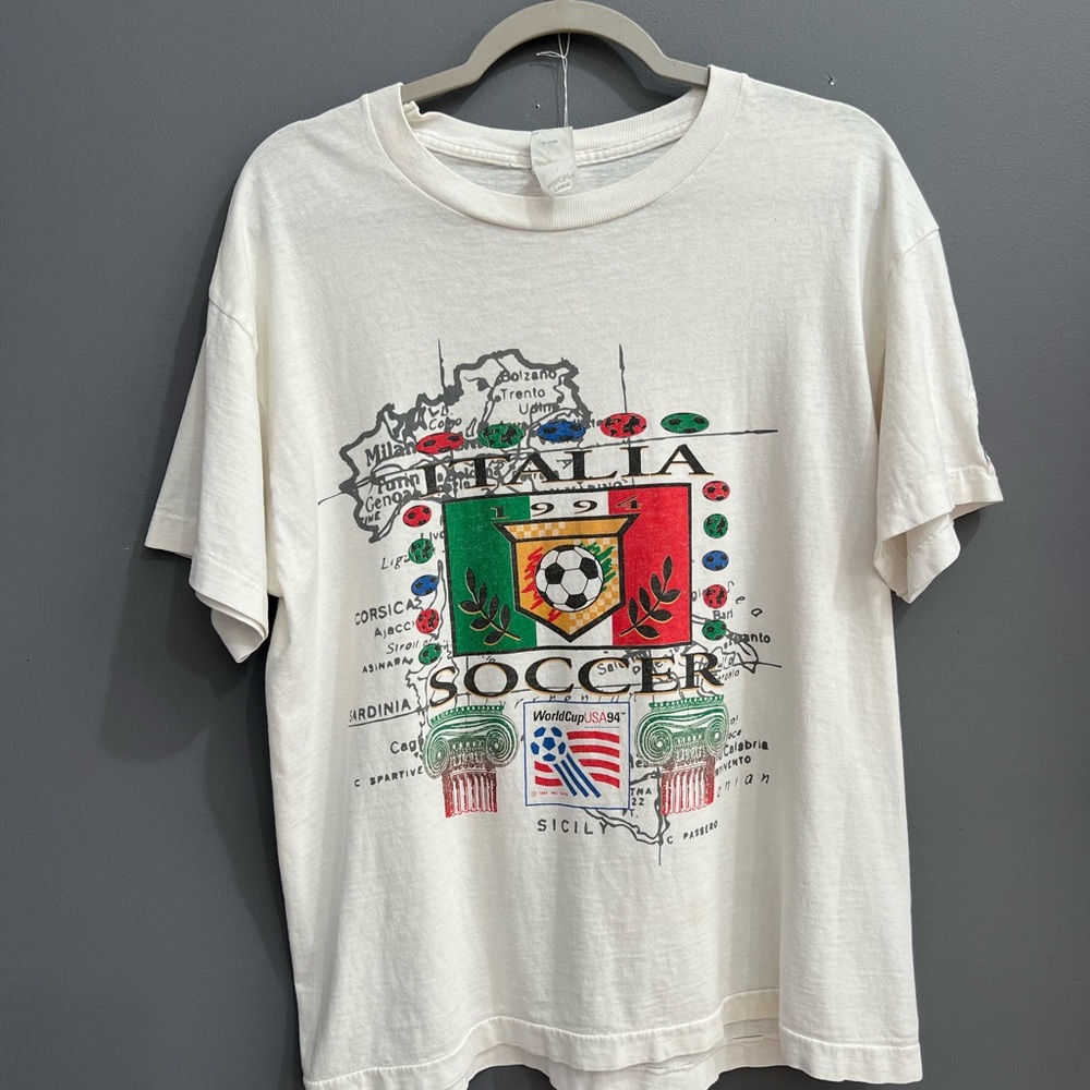 Vintage 1994 World Cup Italy T-Shirt Size Large